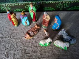 10  sehr alte Krippenfiguren gebraucht in sehr gutem Zustand