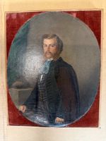 Antikes Biedermeier Herrenporträt Öl/Leinwand