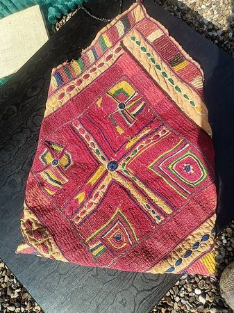Indischer brokat clutch handgewebt antik