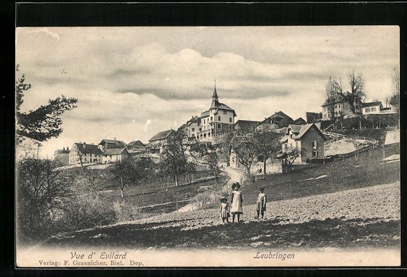 Cartoline postali: AK Leubringen, Vue d' Evilard – Usato da Berlin venduto da bartko-reher