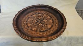 Vassoio tondo in legno decorato