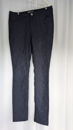 Oasis Damenhose dunkelblau Grösse 12 Jacquard Muster