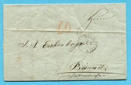 Faltbrief von Bremgarten nach Beinwil 1855