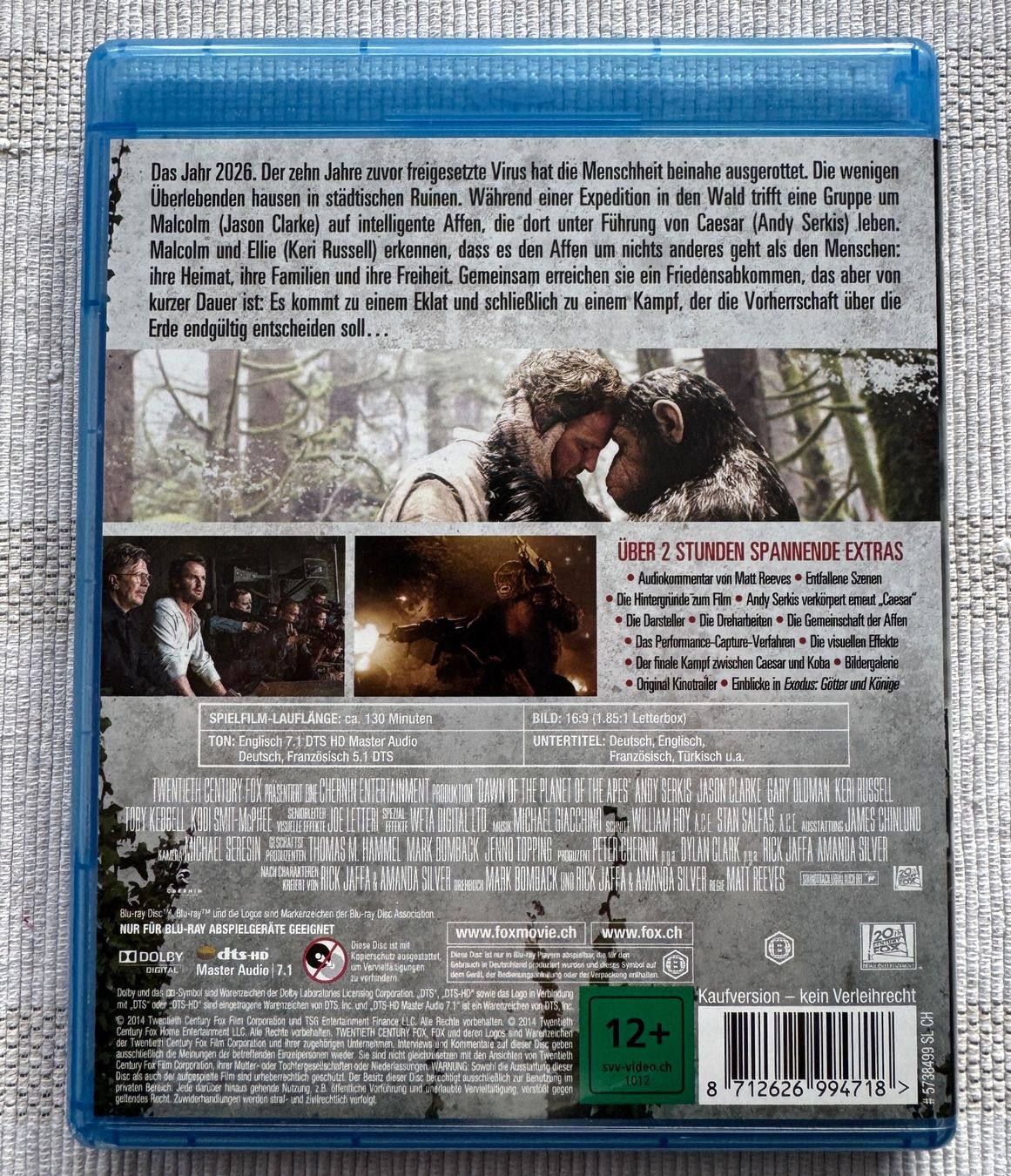 Tutti i DVDs: Planet der Affen - Revolution [Blu-ray] – Usato da Arbon venduto da drs64 1