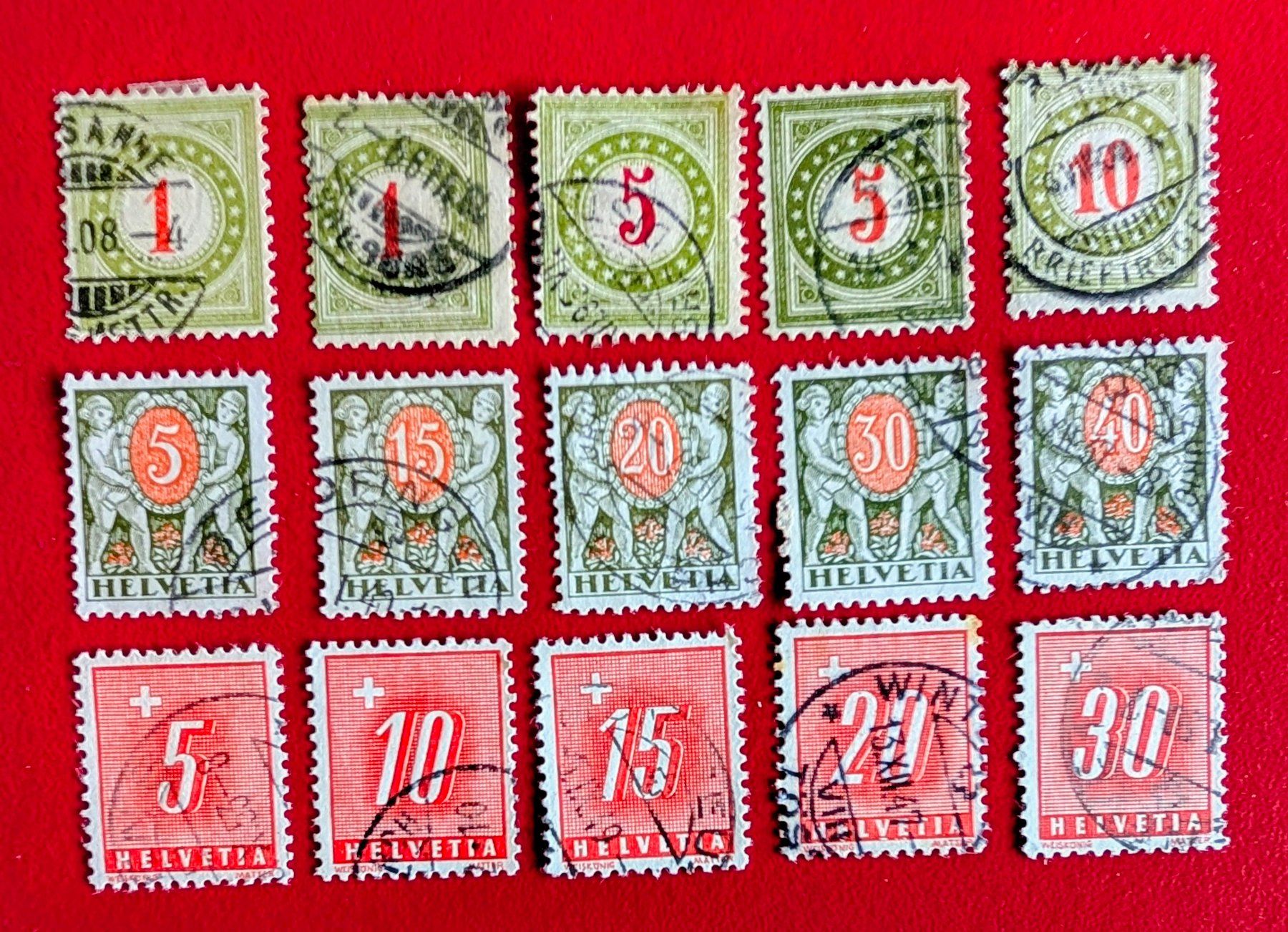Tutti i francobolli: PORTO KLEINE SAMMLUNG AB 1883 GEBRAUCHT – Usato da Düdingen venduto da Quartierstrasse