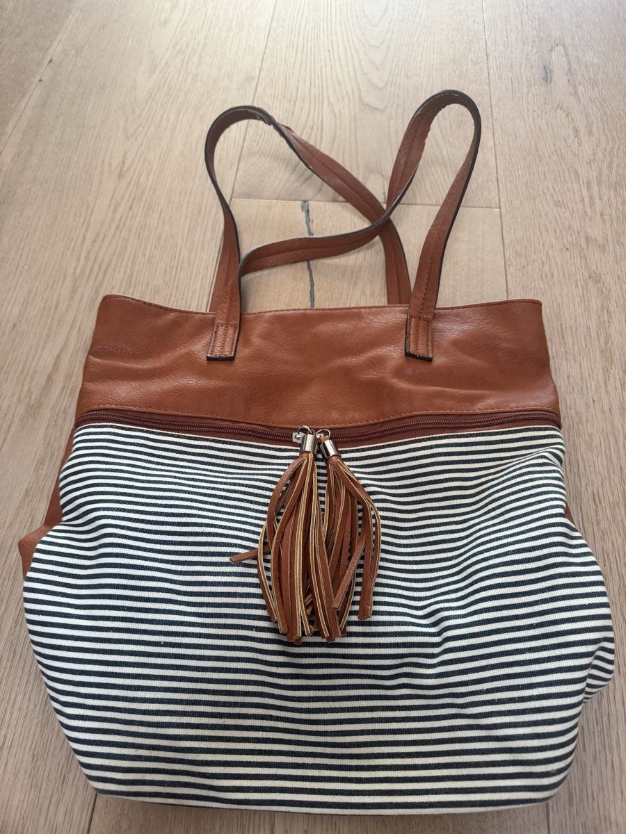 Borse da donna: Even&Odd Handtasche gestreift braun Lederimitat – Usato da Winkel venduto da Schorley