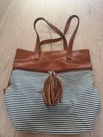 Even&Odd Handtasche gestreift braun Lederimitat