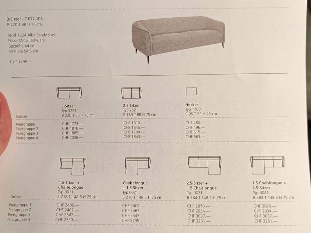 Livique Divani: Sofa "Fady", Grau-Weiss, 3-Sitzer – Usato da Zürich venduto da Everest85 7