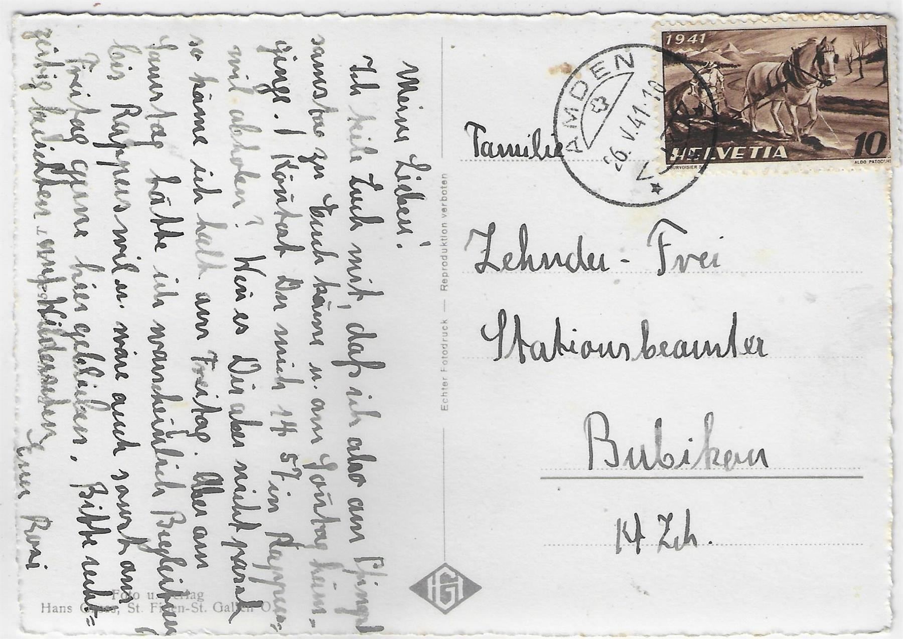 Cartes postales: Amden - Protestant. Erholungsheim – D'occasion à Ettingen par Kartenplanet 1