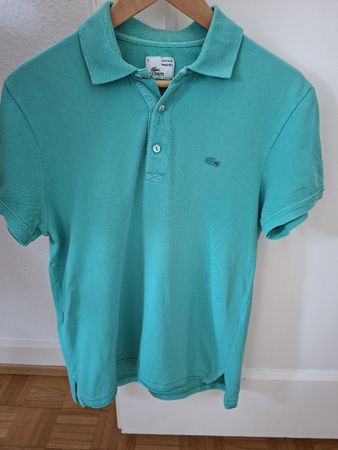 Polo Lacoste turquoise, Vintage Washed, taille 3 - Été 