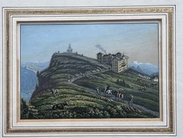 Dikenmann kolorierte Aquatinta Hôtel du Righi - Kulm um 1830