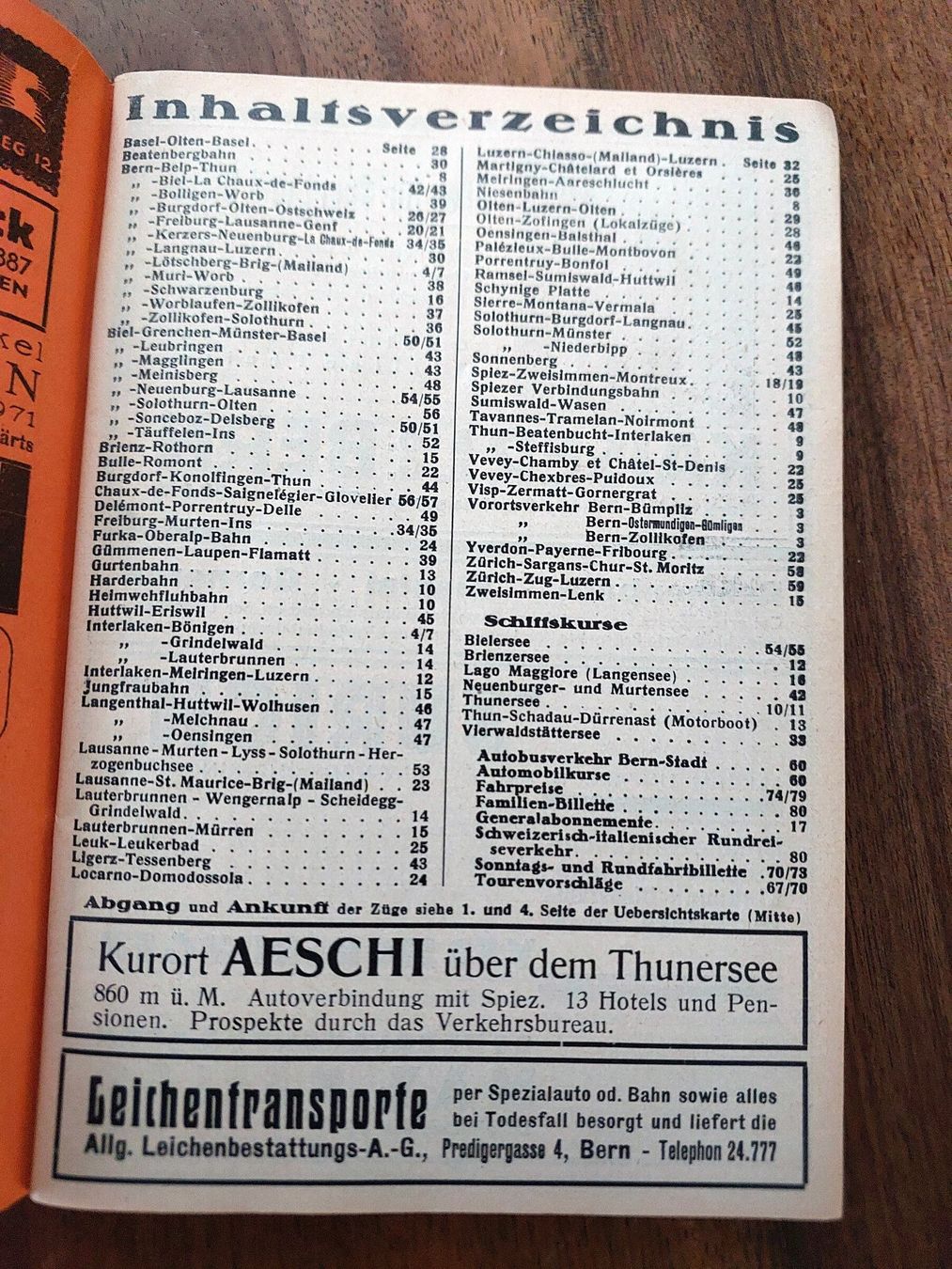 Bücher: Berner Kursbuch 1935 Fahrplan – Gebraucht aus Schönenwerd von Steidi 1