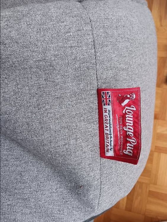 Bequemer Sitzsack, grau, rund 2