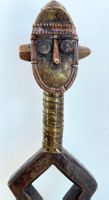 ausdrucksstarke alte Kota Figur Gabun + Metall H 34 cm