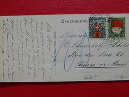 1925: J30 auf langformatiger Drucksache mit Portomarke ! R!