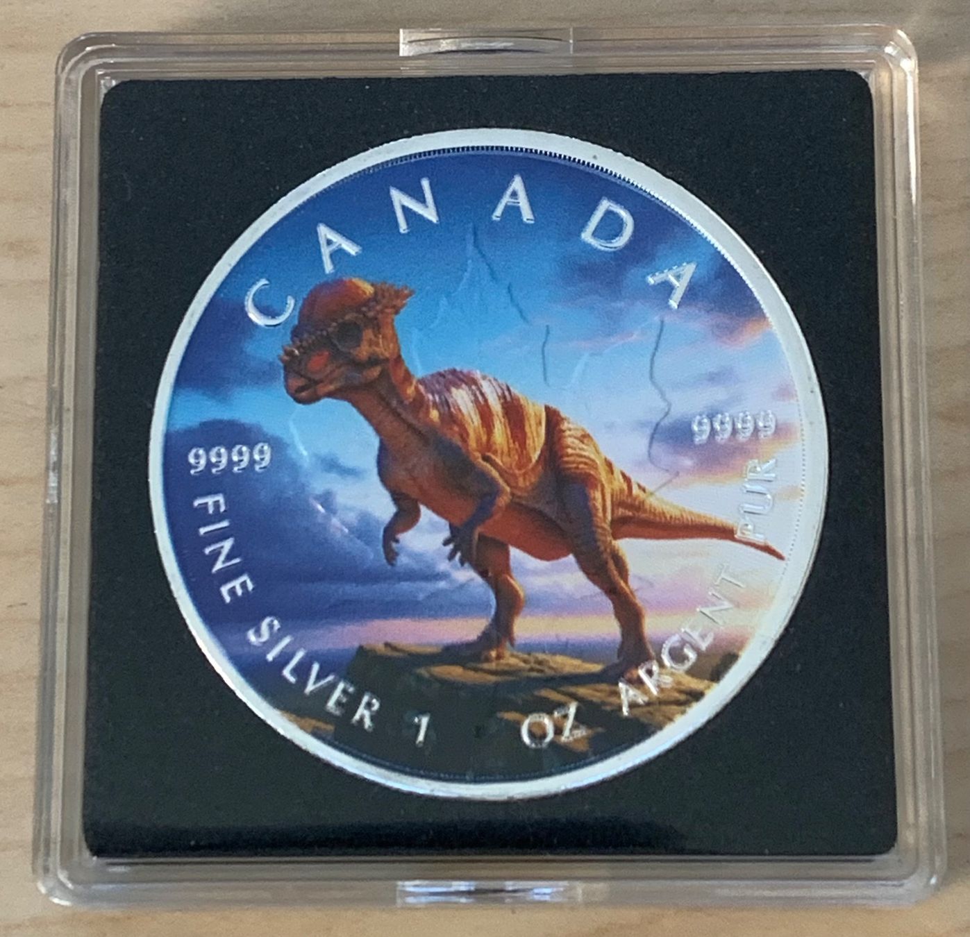 Toutes les monnaies: Dinosaur Pachycephalos Maple Leaf 2025/1oz SILBER-COLOR EDIT – Neuf (Voir description) à Wetzikon ZH par Nicki6 3