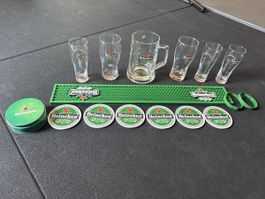 Set accessoires Heineken : sous-verres, tapis et verres