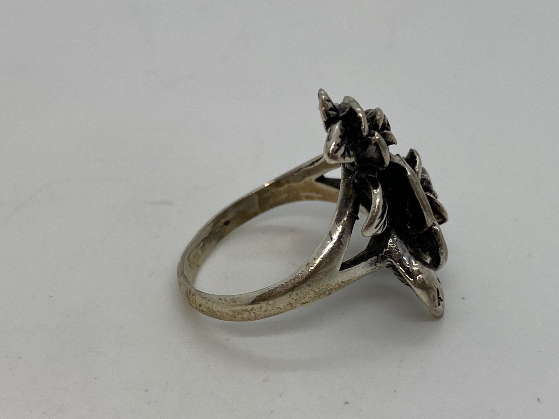 Ringe: ROSEN Ring Gr. 54 22x18mm 925 Silber /// E402 – Gebraucht aus Bern von  3