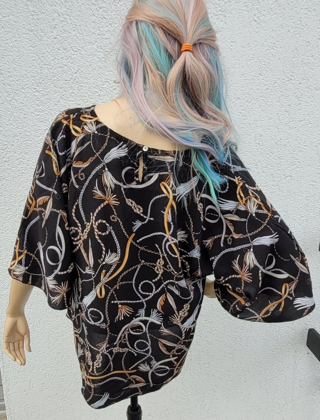 Camicette: Schwarze Carmenbluse, Muster Seile, Gr. S Festlich – Nuovo (secondo la descrizione) da SCHÜBELBACH venduto da CoKaHa 2