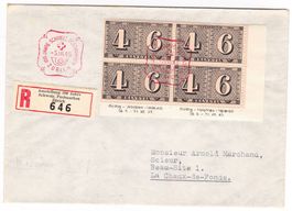 Lettre R. de Zürich cachet S240 pour Chaux-de-Fonds 5.III.43
