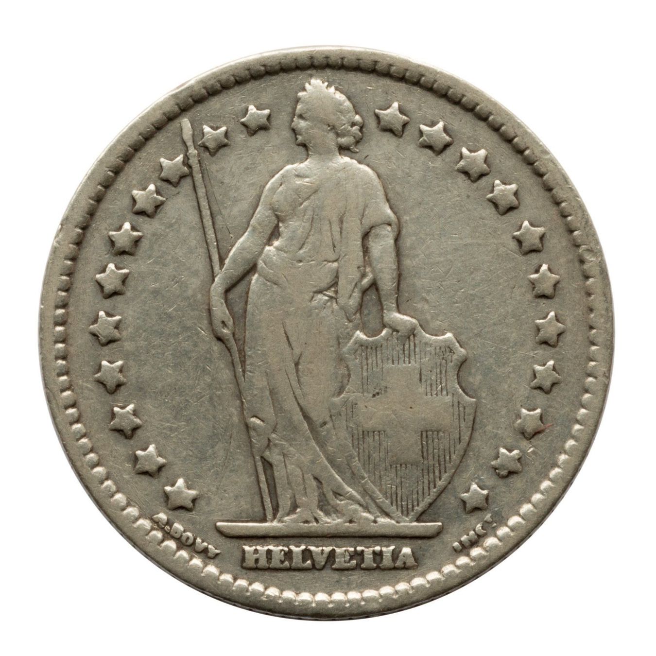 Tutti le monete: Schweiz - 1 Franken - 1901 - Silber – Usato da Rotkreuz venduto da Swiss-Coins 1