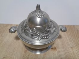 Zinn Dose, Konfektdose mit Deckel, Vintage Design Top