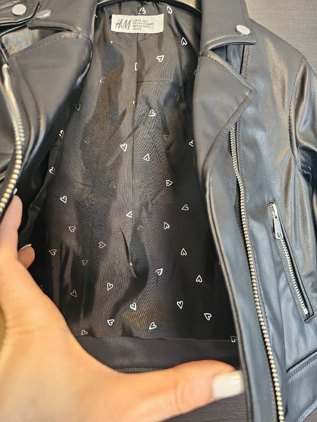 H&M Jacken & Mäntel: Coole H&M Lederjacke Mädchen Gr. 116 schwarz – Gebraucht aus Laufen von Taty007 1