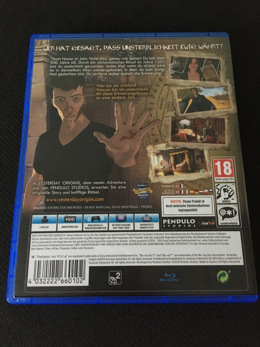 Sony Spiele: Yesterday Origins für PS4 – Gebraucht aus St.Gallen von sjosjo 1