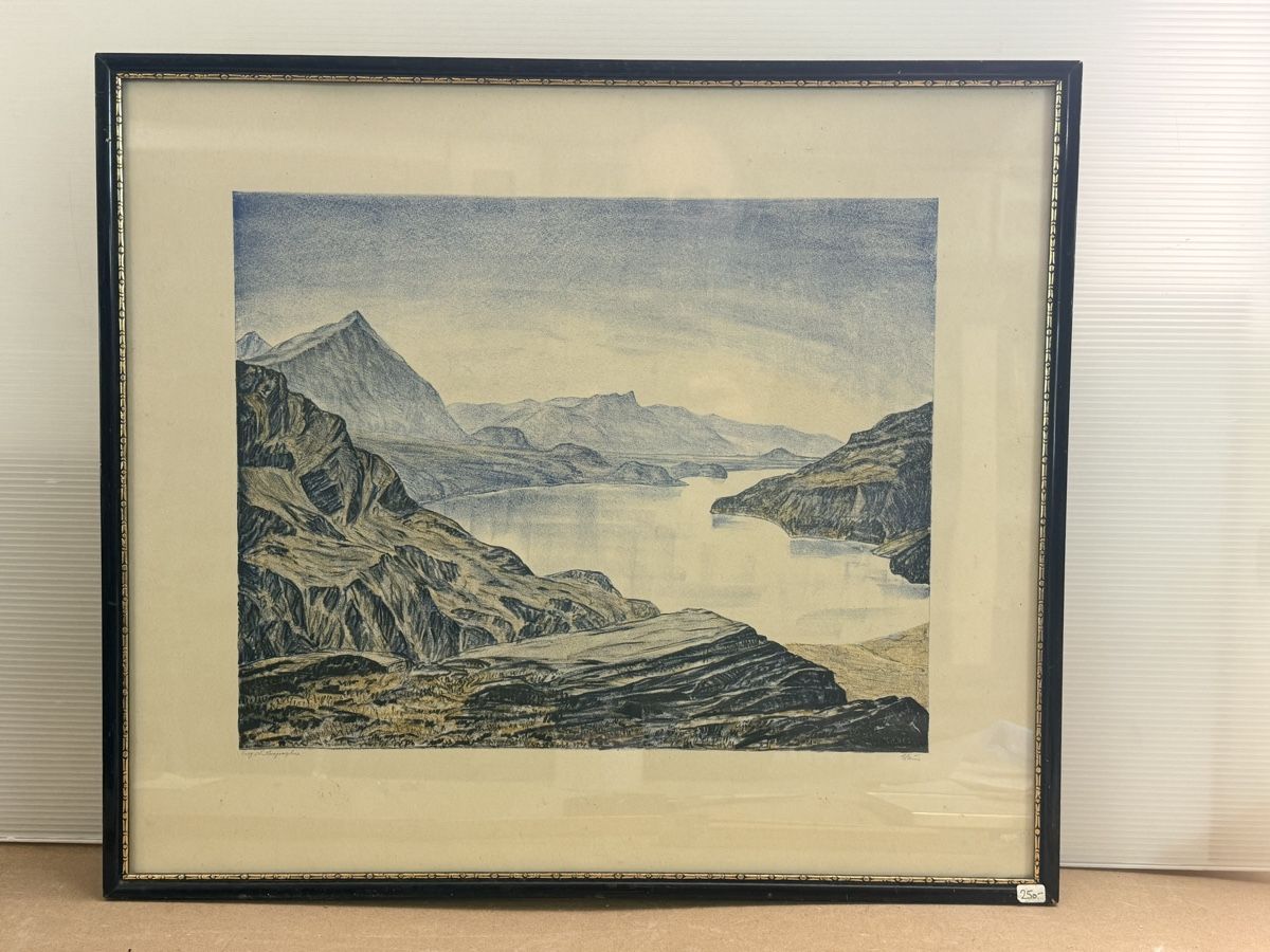 Arts picturaux & lithographies: Alfred Glaus - Blick auf Thunersee – D'occasion à Solothurn par NUVICO 6
