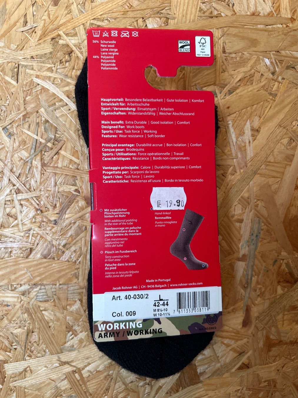 Rohner Calze: Rohner Arbeits socken, Gr. 42-44, Schwarz – Nuovo e nell'imballaggio originale da Koppigen venduto da Bracher_Mail-House 1