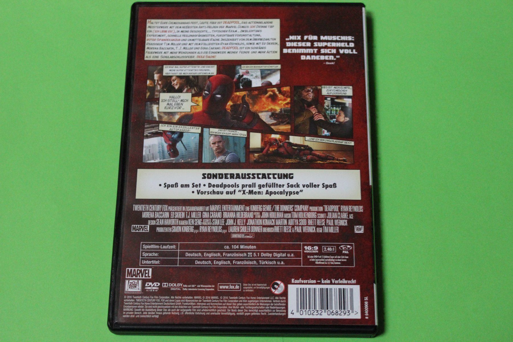 Tutti i DVDs: DEADPOOL (Marvel) DVD 2016 – Usato da Tübach venduto da JamesStone 1