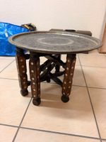 Tisch rund Metall Holz orientalisch Verzierungen gebraucht