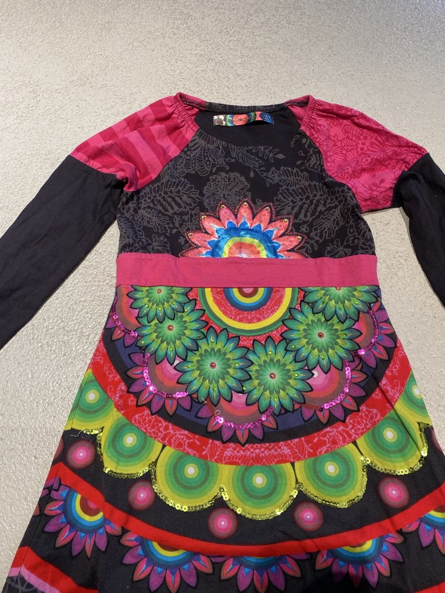 Desigual Vestiti & Gonne: Desigual Kleid bunt Langarm Mädchen – Usato da Freidorf TG venduto da sito75 2