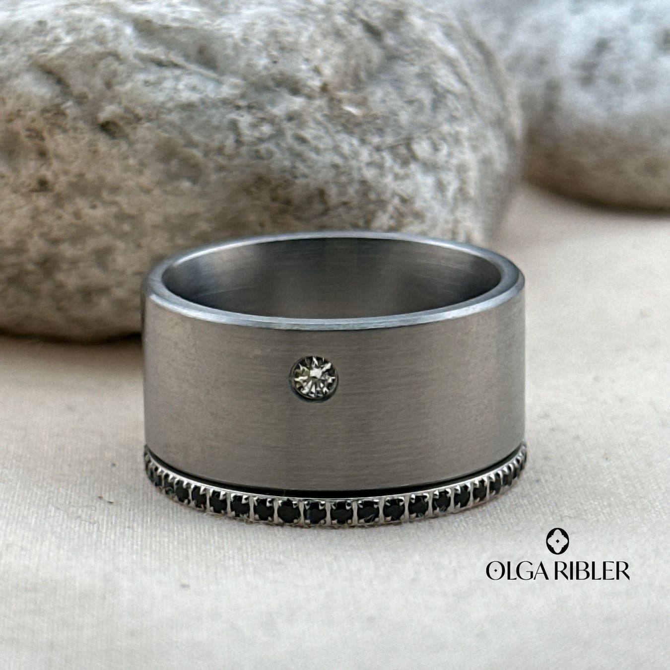 Olga Ribler Bagues: Edelstahl  Set aus 2 Ringen Grösse 58 – Neuf (Voir description) à Luzern par Schmuckoutlet 4