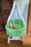 schöner vintage Baby Stubenwagen Holz weiss inkl. Zubehör 