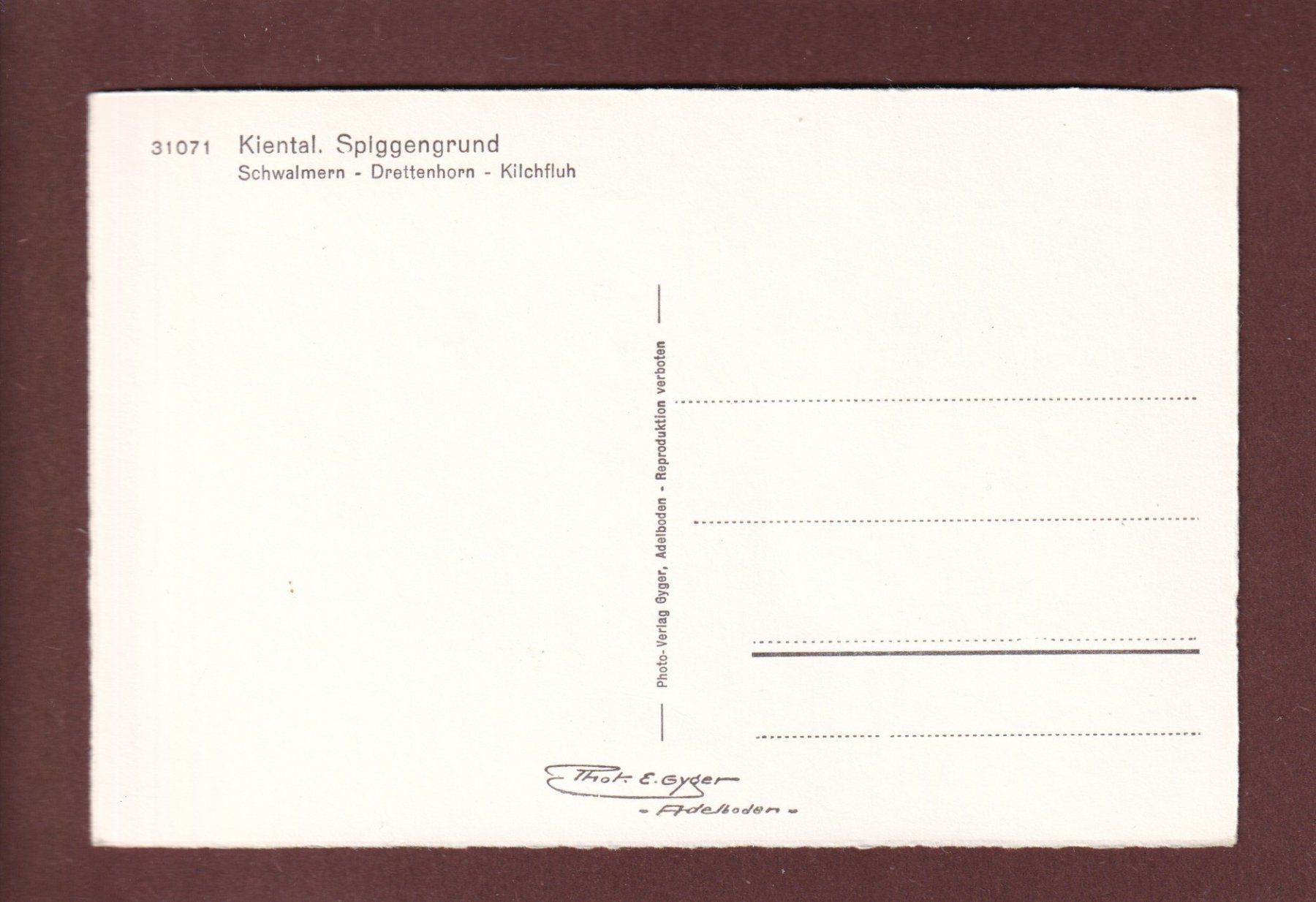 Cartes postales: KIENTAL - Spiggengrund – D'occasion à Pully par nicecards 1