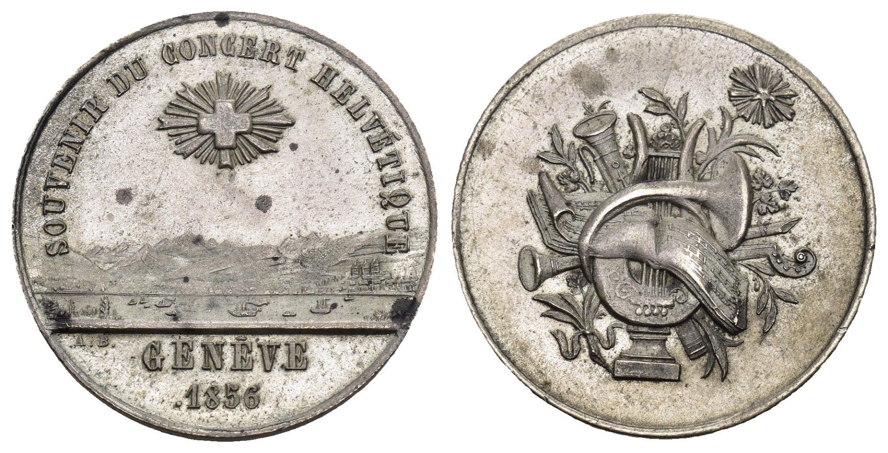 Medaillen: Genf 1856 – Gebraucht aus Bern von numismatictops