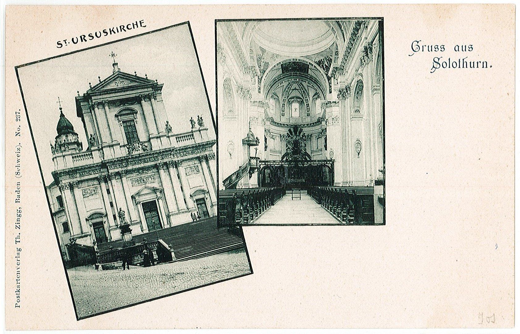 Cartoline postali: SO 97 SOLOTHURN St. Ursuskirche 2 Bilder – Usato da Fribourg venduto da philafri