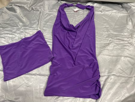 Minikleid violett mit Bandeau Figurbetont Gr S NEU