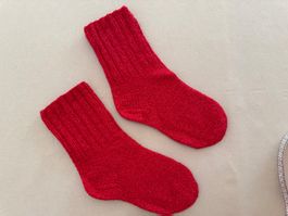 Handmade 100% cashmere Red Knitted Socks