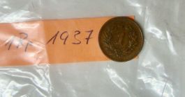 1 Rp Schweiz 1937, sehr schön