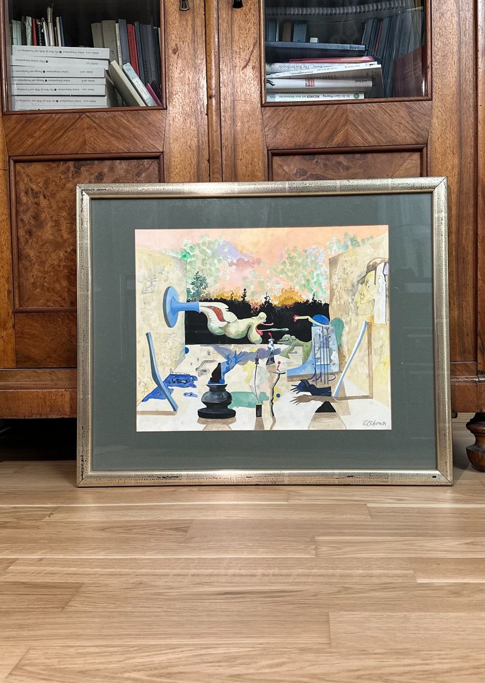 Dipinti: Schweizer Surrealismus: Aquarell von Roland Bugnon – Usato da Luzern venduto da Fabian_Ni 2