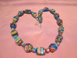 Murano Glas Halskette wunderschön mit 925 Silberverschluss