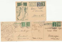 3 uralte Tellknabe-Postkarten, alle mit Tellknabe Zusatzfran