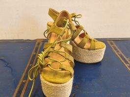Keilabsatz Sandalen ALTA MODA Grösse 36 olivgrün