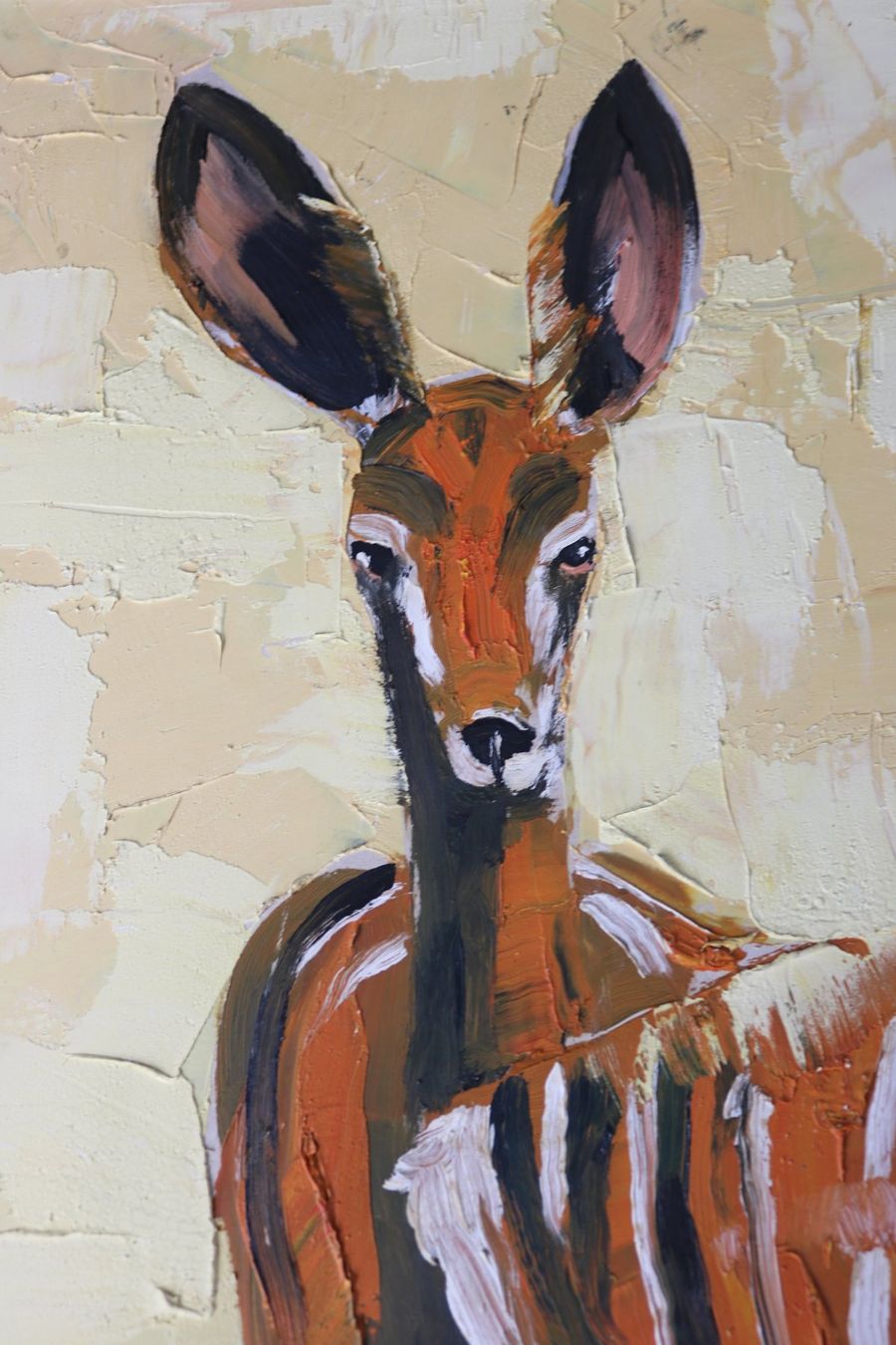 Dipinti: Gemälde Antilopen Kudu handgemalt Impasto Technik – Usato da Volketswil venduto da brockipfannenstil 1