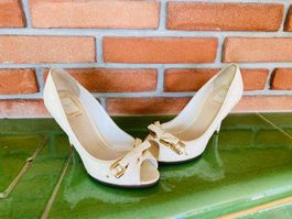 Elegante Christian Dior Pumps, Elfenbein, Gr. 37, ungetragen