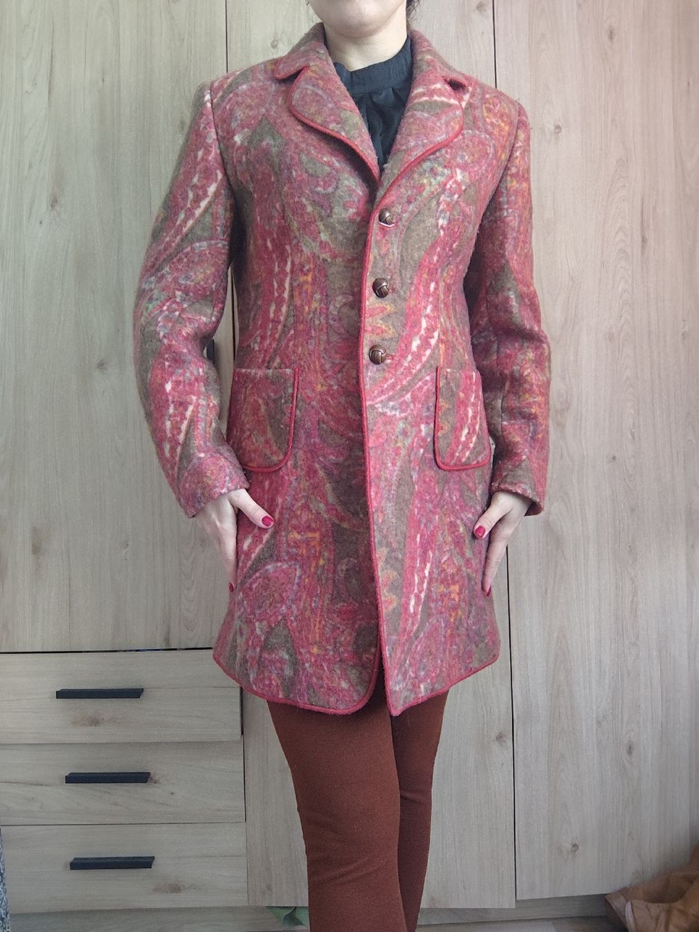 Mäntel: Coat Eugen Klein Paisley Pattern Wool Mix Size – Gebraucht aus Mägenwil von VintageGirly