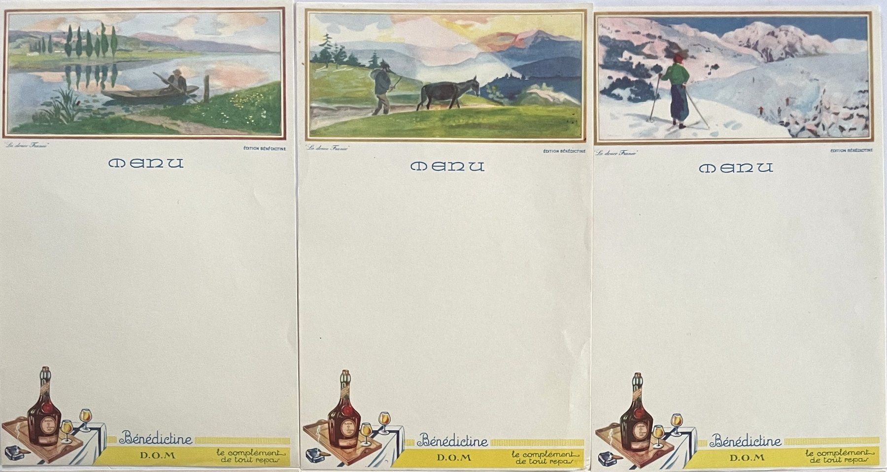 Grafica & Litografie: Bénédictine - Serie von 6 alte Menukarten – Usato da Savagnier venduto da Ne2065 1