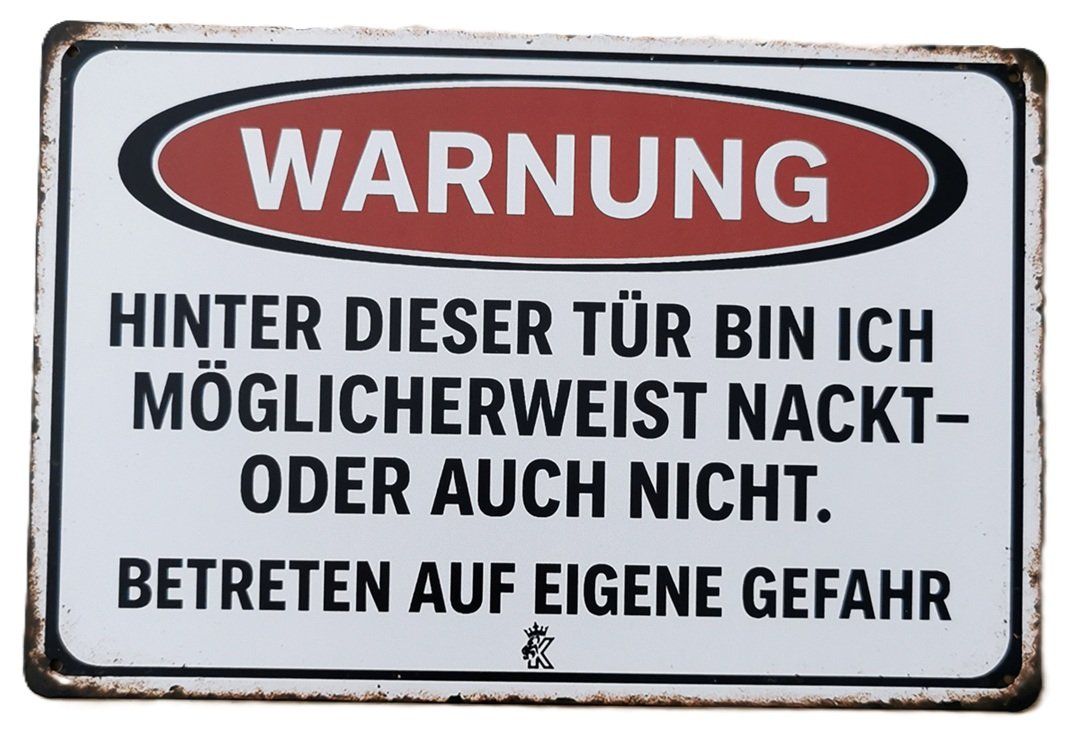 Insegne: WARNUNG - NACKT  -  Blechschild  (neu, OVP) – Nuovo e nell'imballaggio originale da Wilen b. Wollerau venduto da morethanmusic